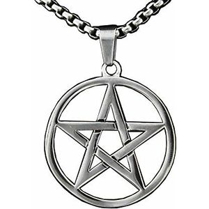 Geschenken voor mannen Mannen heidense Wicca omgekeerde ster pentagram roestvrijstalen hanger ketting ketting