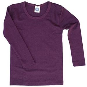 Cosilana, Babyhemd met lange mouwen, 45% KBA katoen, 35% kbT-wol, 20% zijde, effen pruim 23, 98/104 cm