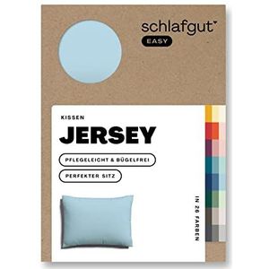 Schlafgut Easy jersey kussensloop, 70 x 90 cm, lichtblauw, met 100% katoen, superzachte en ademende kussensloop