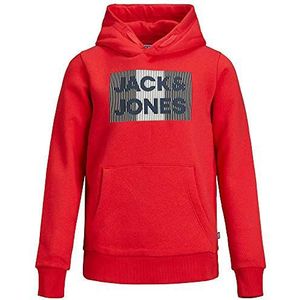 JACK & JONES Jongen capuchontrui met logo juni, True Red/Detail:play, 128