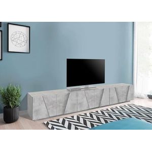 Dmora Lucas TV-meubel, laag dressoir, tv-standaard, 100% Made in Italy, 244 x 44 (H) 46 cm, donker beton