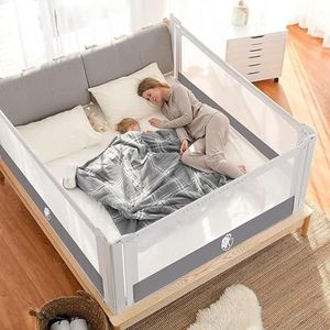 Monkey Mum® Popular Uitvalbeveiliging voor bed, 80-200 cm, stabiel, hoog bedhek voor bed 90 cm, geschikt voor boxspring