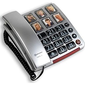 Amplicomms Bigtel 40 - Big Button Phone voor ouderen - Luide telefoons voor slechthorenden die compatibel zijn met gehoorapparaten - Grote Nummertelefoon met snoer - Dementie Hulptelefoon voor ouderen