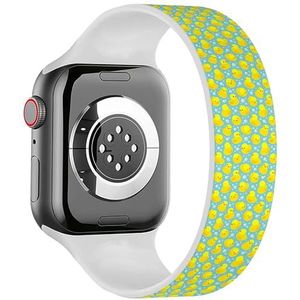 Solo Loop band compatibel met alle series Apple Watch 38/40/41mm (gele rubberen eenden) rekbare siliconen band band accessoire, Siliconen, Geen edelsteen
