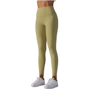 OXOLAMRIN Yogalegging voor dames, yoga- en fitnessleggings, geschikt voor hardlopen, fietsen, fitness, meerkleurig, verschillende maten, Yellow Leaves, S