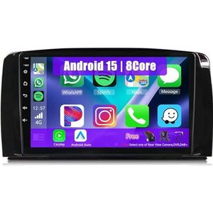 Android Radio voor Benz R300 R350 2007-2011, 9 inch Touchscreen Autoradio met Wireless CarPlay Android Auto Bluetooth WIFI(4Core(1+32GB))