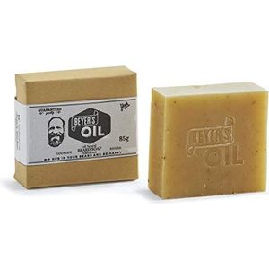 Beyer's Oil Baardzeep, verbena 85 g, handgemaakt in Beieren, 100% natuurlijk, met echte verbenabladeren, verzorgt de huid, maakt de baard zacht en glad