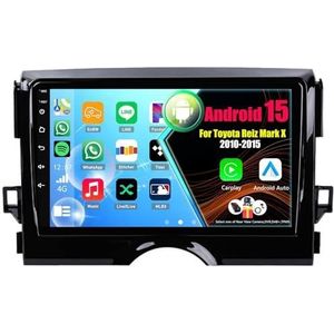 Android 15 Autoradio Voor Toyota Reiz Mark X 2010-2015 met Draadloze Carplay Android Auto, 9 Inch Autoscherm Soporta Bluetooth WIFI GPS FM/RDS(8Core(2+32GB))