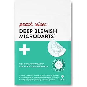 Peach Slices | Deep Blemish Microdarts | Acnepleister | Vroege fase en diepe puistjes | Snelwerkend | Salicylzuur | Tea Tree Oil | Niacinamide | Cica | Hyaluronzuur | Spot Treatment | 9 patches