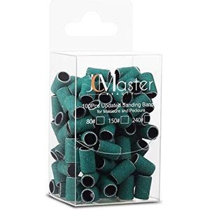 JCMASTER® 100x Premium nagelfrees schuurhoezen, grof 80 schuurbanden, manicure/pedicure/eelt, voetverzorging, elektrische nagelvijlen