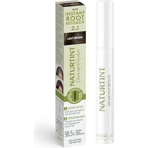 Naturtint | Instant Root Retouch | Tijdelijke retoucheerder voor grijs haar, wortels en wenkbrauwen | Praktisch en comfortabel dankzij zijn borstel | 98,5% natuurlijke ingrediënten | lichtbruin | 10