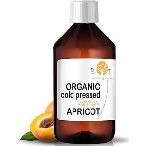Biologische abrikozenpitolie & Koudgeperst, Abrikozenpitolie voor gezichts-, lichaams- & haarverzorging, oogcontour, verjongend, hydraterend - 500 ml