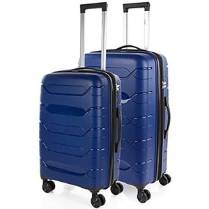 ITACA - Koffer Set - Koffers Set - Stevige Kofferset 2 Stuks - Reiskoffer Set. Set van 2 Trolley koffers (Middelgrote koffer en Grote Koffer). Kofferset Delige. Lichtgewicht Koffers, Blauw