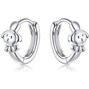 Leuke Hond Kleine Hoop Oorbellen voor Vrouwen Meisjes Tieners 925 Sterling Zilver Gevoelige Oor Puppy Kraakbeen Sleeper Hoops Helix Stud Clip voor Pet Lover Dieren Sieraden Verjaardag Kerstcadeaus voor Dochter