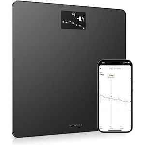 Withings Body – Slimme weegschaal met wifi en BMI-meter, digitale badkamerweegschaal, app-synchronisatie via Bluetooth of wifi