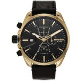 Diesel MS9 Chronograph Black Leather Watch