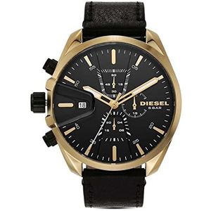 Diesel MS9 Chronograph Black Leather Watch
