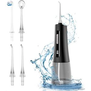 Waterflosser voor tanden, draagbare draadloze monddouche met 4 modi, 9 intensiteiten, oplaadbare IPX7 waterdichte waterflosser, reiswater tandplectrums voor reiniging