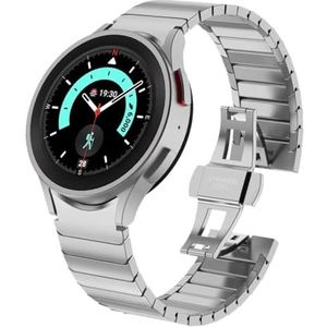 Titanium kleur band geschikt for Samsung Galaxy Horloge 6 5 4 Correa Classic 47mm 43 40 44mm 45mm 46mm 42mm 316 stalen armband band(Silver,Watch 5 pro 45mm)