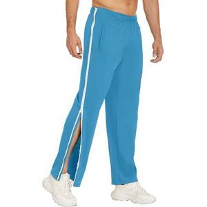 Trainingsbroek Voor Heren, Revalidatiebroek Afritsbroek Lichtgewicht Gymbroek, Joggingbroek, Sporthardloopbroek Met Doorlopende Ritssluiting,M-3XL joggingbroek(Blue 3,3XL)
