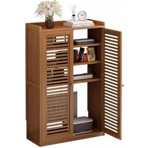 LIUWOPA WiFi-router verborgen opbergkast, dubbeldekse plank voor thuis en op kantoor, onzichtbare organizer met uitgehold zijkanten (58,9 x 24,8 x 67 cm) - stijlvolle en functionele meubels