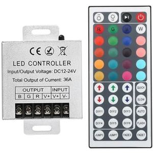 LED RGB-controller is geschikt voor 12V 24V 18A 36A LED-lichtstrip draadloze afstandsbediening SMD 2835 5050 RGB LED-lichtstrip controller (Maat: 44 IR, kleur: 36A 12-24V)