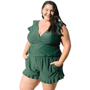 WEYSHHT Swim Romper Built-in Bra, zwempakje met geïntegreerde beha, zwempakje voor dames met geïntegreerde beha in grote maten, badpak-romper voor vrouwen