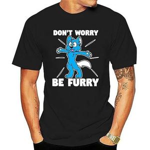 Funny Men t shirt novelty tshirt Furry Fandom Shirt Don't Worry Be Furry Shirt Wolf Shirt Fox T-Shirt Black S