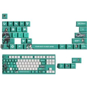 (VALORANT) toetsenborddoppen (29)PC Gaming Mechanische Keycap Numpad Aangepaste Keycaps Laser Gegraveerd met Elk Mechanisch Toetsenbord (SAGE)