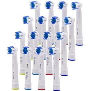 ZZ-Clan - Vervangende borstels compatibel met Oral B opzetborstels voor elektrische tandenborstels - Topprestatie- Compatibel met OralB Precision Clean, Vitality, Oral-B Professional opzetstukken (16