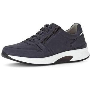 Pius Gabor Lage sneakers voor heren, lage schoenen, uitneembaar voetbed, gecertificeerd leer, Blue 01, 40 EU