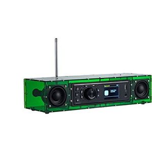 AOVOTO ALK103-TFT FM/DAB Radio Do It Yourself (DIY) kits met acrylbehuizing, DIY DAB+/FM-sets met wekmodus & TFT-display en stereo-soundbox (groen)