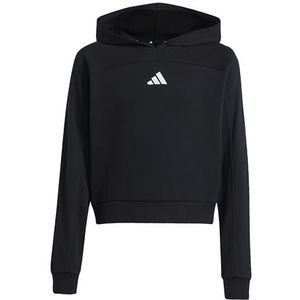 adidas Niñas Junior Girl Holiday Glam Cropped Sweatshirt, black/silver met., 13-14 Years