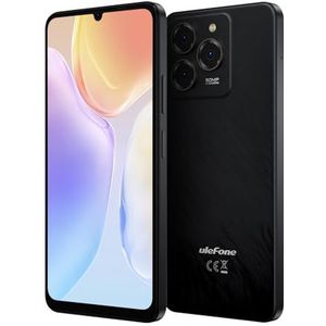 Ulefone Android 14 mobiele telefoon Note 20 Pro, 6,75 inch HD+ groot display, 8 GB RAM + 256 GB ROM, 50 MP + 8 MP + 2 MP, Dual-SIM, batterij 6000 mAh, vingerafdrukken + gezichtsherkenning, GPS, zwart