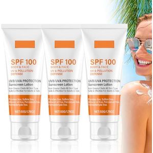 Sunscreen Spf 100, Lichaam en Gezicht Zonnebrandcrème, Inclusief UVB/UVA Zonnebrand Lotion 50g, Niet vet, Geschikt voor Alle Huidtypes (3 stuk)