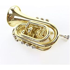 studen pocket trompet Beginners Koperinstrument Bes Mini Trompet Golden Palm Pocket Trompet Instrument pocket trompet