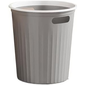 Prullenbak, Modern and Simple Living Room Trash Can for Home Kitchen Bathroom Bedroom Dorm Office – Stylish and Functional Garbage Bin, voor binnen(Gray,Small)