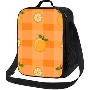 EgoMed Lunchtas, duurzame geïsoleerde lunchbox herbruikbare draagtas koeltas voor werk schooloranje en oranje bladeren