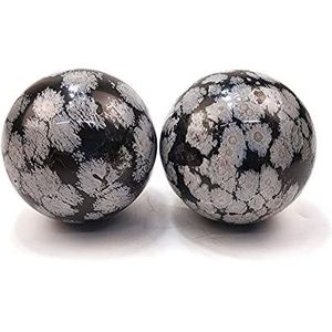 DOIBFEFKVI Zeer mooie natuurlijke kristallen kwarts sneeuwvlok obsidiaan bol Reiki bal kamer huis aquarium decoratie edelsteen (maat 7-7,5 cm)