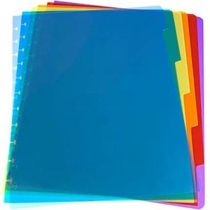 Atoma tabbladen, voor A4+ schriften, uit PP, set van 6, geassorteerde kleuren
