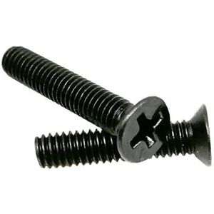 Roestvrij stalen schroeven, Verpakking van 50 kruiskopschroeven met verzonken kop, zwart en roestvrij staal M1.2-M4(Black carbon steel,M2#18mm)