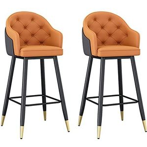 AADDFDD Barkrukken Bar Stoelen Set van 2 Barkrukken PU Gestoffeerde Seat Bar Stoelen w/Metalen Frame, Woonkamer Eetkamer Stof Meubels