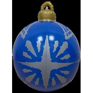 60cm buiten kerst opblaasbare versierde bal PVC gigantische grote ballen kerstboomversiering speelgoedbal zonder lichtblauwe sneeuwvlok-60cm
