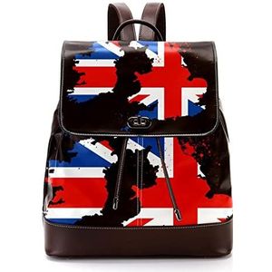 Gepersonaliseerde casual dagrugzak tas voor tiener Engeland Union Jack schooltassen boekentassen, Meerkleurig, 27x12.3x32cm, Rugzak Rugzakken