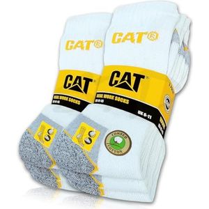 CAT Caterpillar Real Work Socks voor dames en heren, werksokken, zakelijke sokken, 6 paar, maat 35-50, wit, 41/45 EU