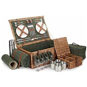 Deluxe groene Tween picknickmand voor 4 personen