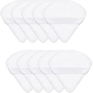 5/10/15/30/50 Stuks Mini Draagbare Driehoek Poederdons Droge Zachte Sponzen Losse Poeder instelling Make-Up Luchtdonsje Gereedschap (Color : White-10pcs)
