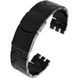 INEOUT Compatibel met Swatch Solid Core Metal Armband Concave Convex horlogeketen Ycs Jas Ygs IJzeren mannen en vrouwen stalen horlogeband keramische riem (Color : G17 Silvery Black, Size : 19mm)