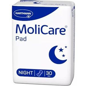 MoliCare Pad Night: Anatomisch gevormde incontinentie-inzetstukken ter bescherming bij lichte zwakte van de blaas, 30 stuks