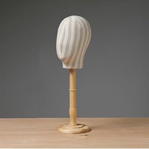 SAYEYBU Manikin Head, Cloth Mannequin Head, Hat Scarf Video Glasses Promo Display Plastic Manikin Head, Detachable Wood Stand, for Props Shop,Natural,D